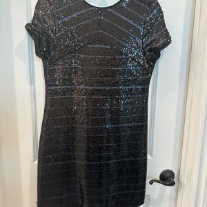 Zara Shimmering Black Sequin Mini Dress